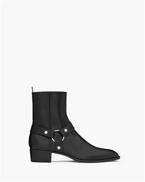 ysl wyatt harness|Wyatt harness boots in smooth leather .